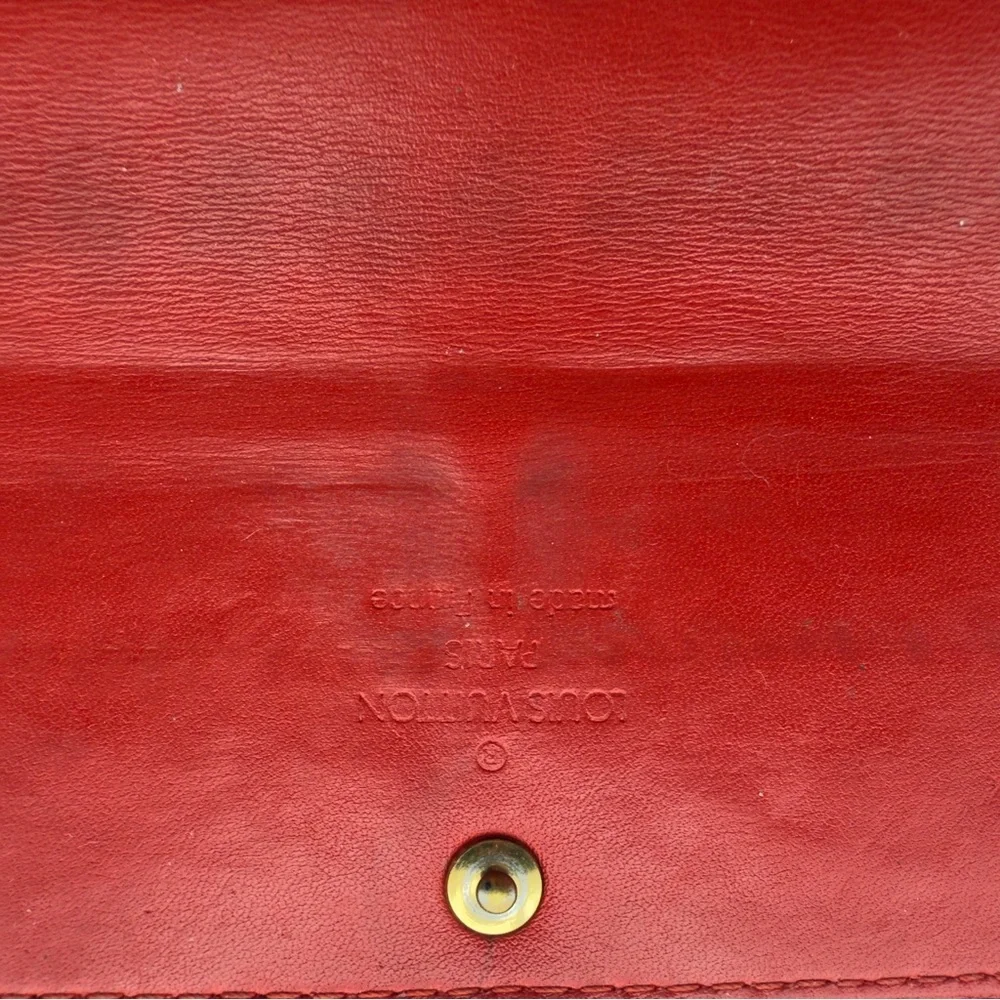 Louis Vuitton Portefeuille Monogram Red Vernis Leather Wallet | Women’s | Used |